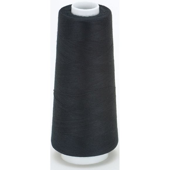 Coats and Clark Black Polyester Thread Set of 2 Cones 3000 Yds Overlock Machines - Picture 3 of 3
